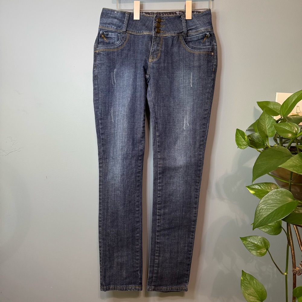 Strada Jeans Low Rise Skinny Leg Distressed Juniors Size 13 (actual 29x31)